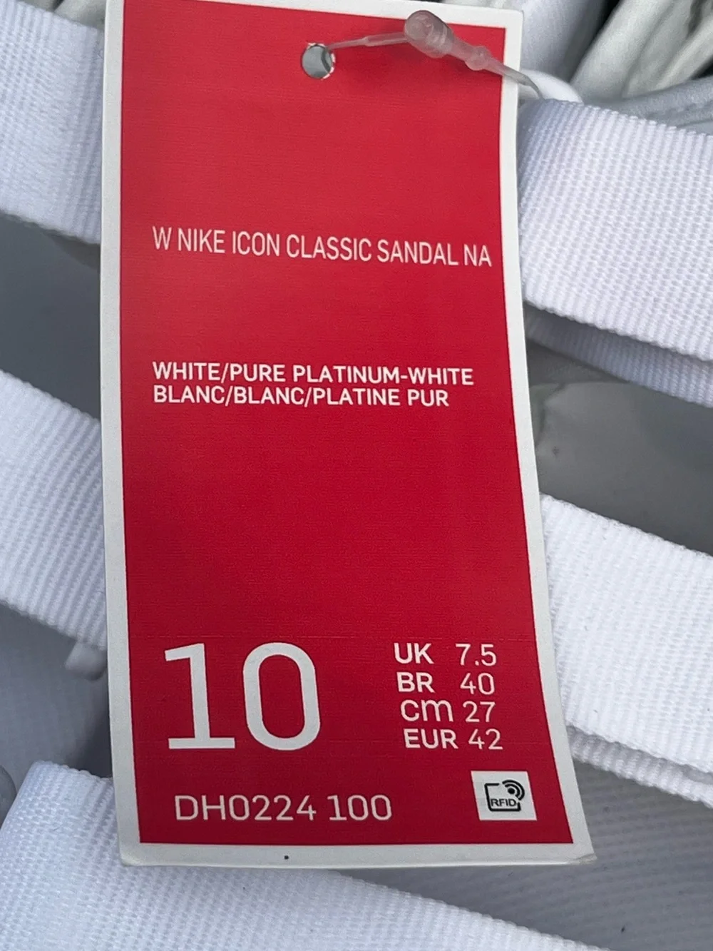 Nike Icon Classic Platform White Strappy Sandals size 10